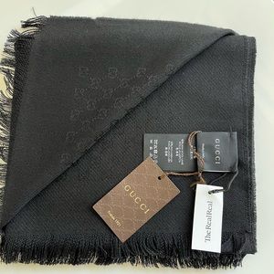 Gucci Monogram GG logo wool scarf NWT
